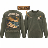 Personalized Lake Michigan Wild Shores Brighter Days Vintage Sweater