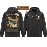 Personalized Lake Michigan Wild Shores Brighter Days Vintage Hoodie
