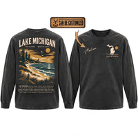 Personalized Lake Michigan Wild Shores Brighter Days Vintage Sweater