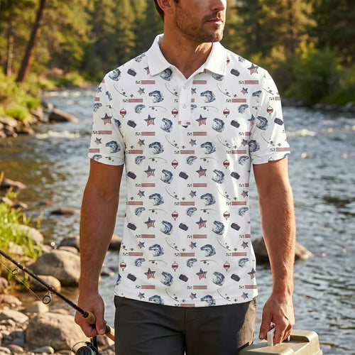 USA 250th Anniversary American Fishing Heritage Polo Shirt
