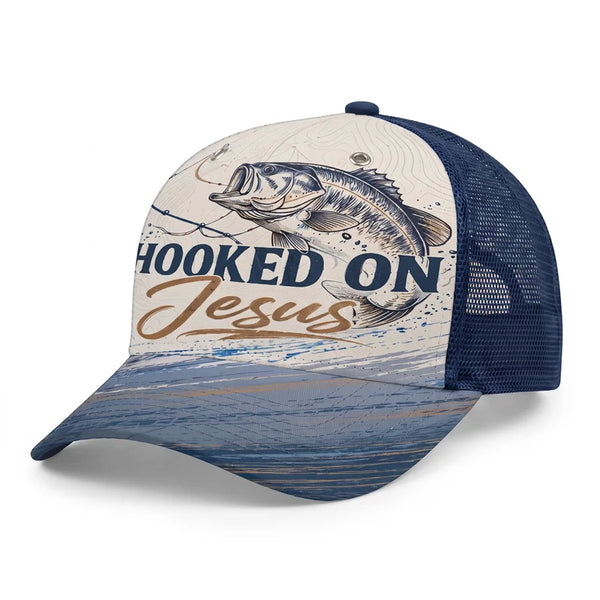 Hooked on Jesus Christian Fishing Trucker Hat