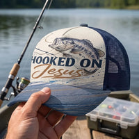 Hooked on Jesus Christian Fishing Trucker Hat