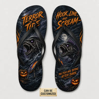 Terror On The Tide Halloween Flip Flops