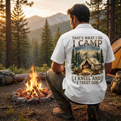 That's What I Do I Camp I Kneel And I Trust God Polo Shirt