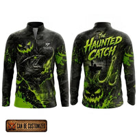 The Haunted Catch Halloween Zip Long Sleeve Shirt