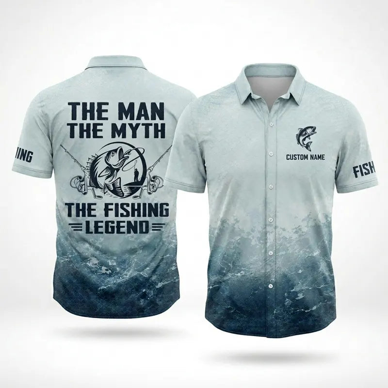 The Man The Myth The Fishing Legend Hawaiian Shirt