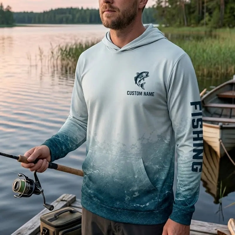 The Man The Myth The Fishing Legend Hooded Long Sleeve Shirt 2026