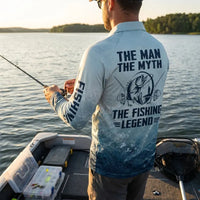 The Man The Myth The Fishing Legend Polo Long Sleeve Shirt