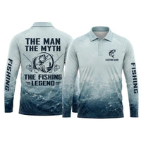 The Man The Myth The Fishing Legend Polo Long Sleeve Shirt