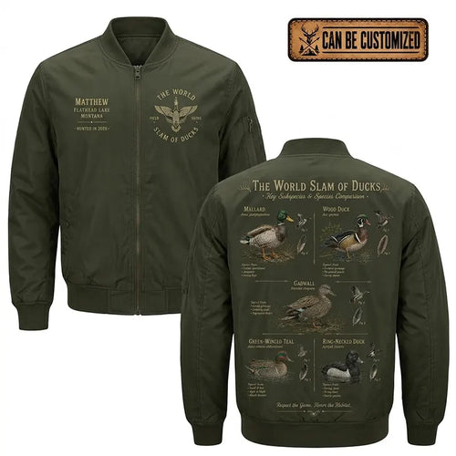 The World Slam of Ducks Waterfowl Hunting Bomber Jacket