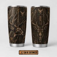 Tree Camo Deer Head Hunting 20oz Skinny Tumbler
