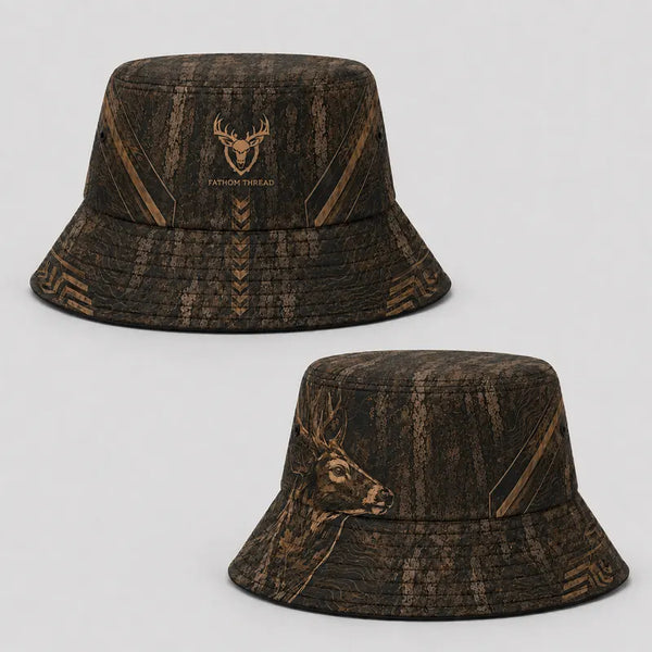Tree Camo Deer Head Hunting Bucket Hat