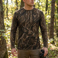 Tree Camo Deer Head Hunting Long Sleeve Shirt