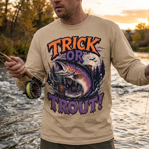 Trick Or Trout Halloween Fishing Long Sleeve Shirt