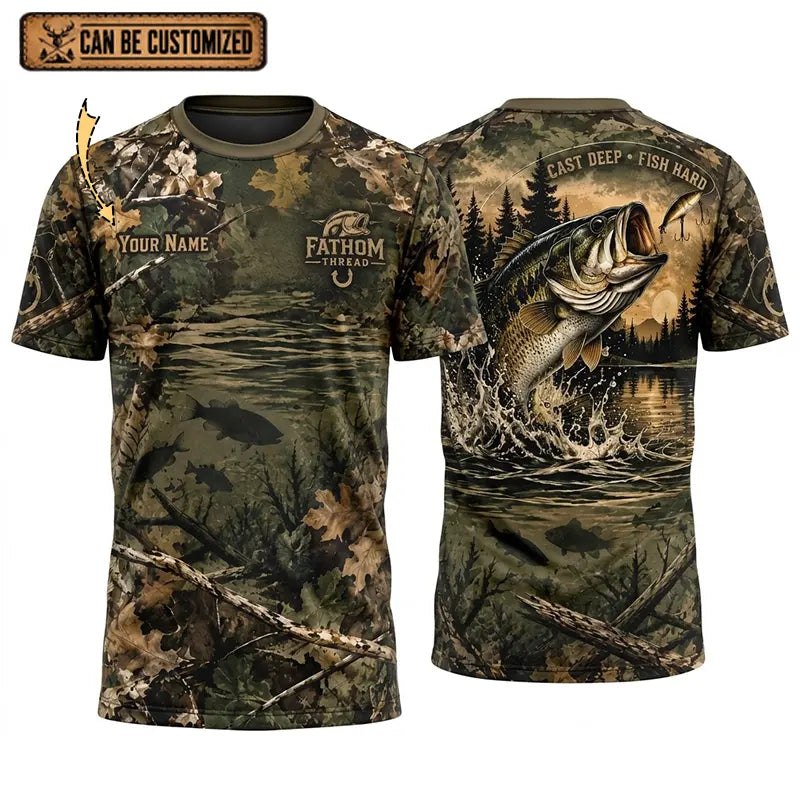 Fathom Thread Camouflage Personalized Fishing T-Shirt