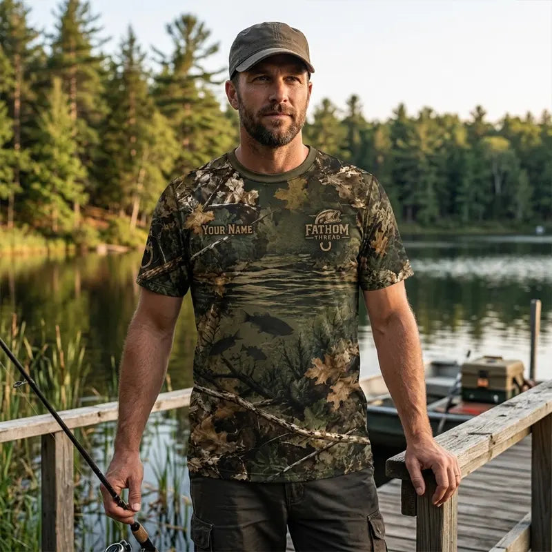 Fathom Thread Camouflage Personalized Fishing T-Shirt