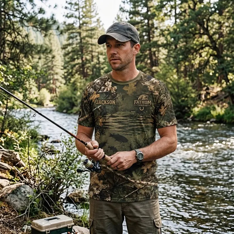 Fathom Thread Camouflage Personalized Fishing T-Shirt