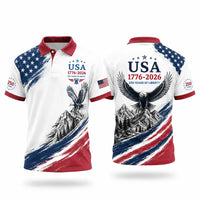 USA 1776–2026 250 Years Of Liberty Patriotic Polo Shirt