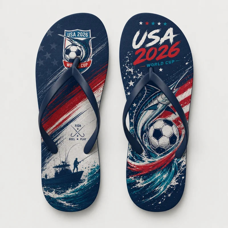 USA 2026 World Cup Fishing Flip Flops