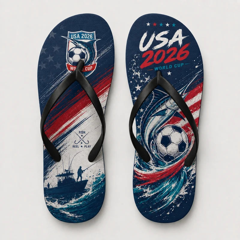 USA 2026 World Cup Fishing Flip Flops