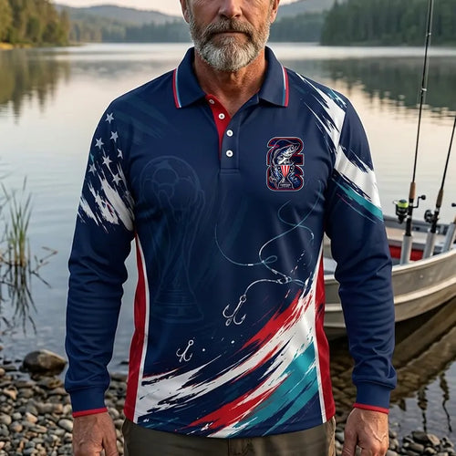USA 2026 World Cup Fishing Polo Long Sleeve Shirt