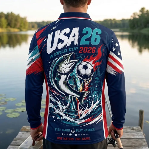 USA 2026 World Cup Fishing Polo Long Sleeve Shirt
