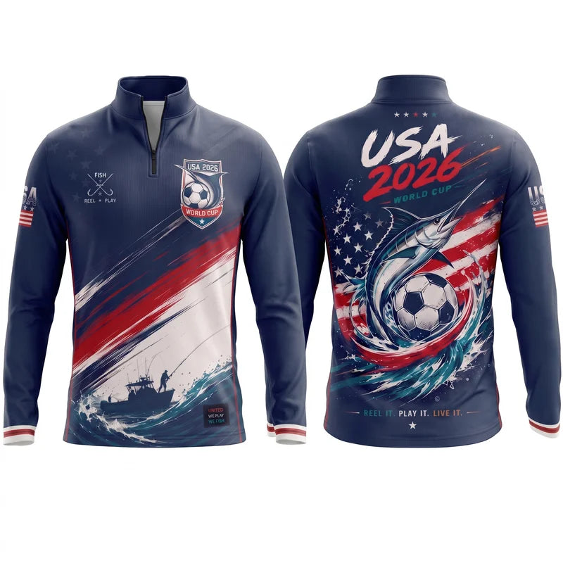 USA 2026 World Cup Fishing Zip Long Sleeve Shirt