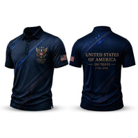 USA 250 Anniversary Patriotic Eagle Polo Shirt