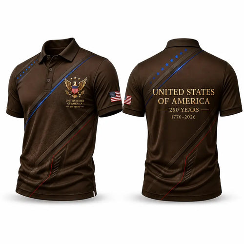 USA 250 Anniversary Patriotic Eagle Polo Shirt