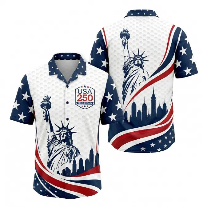 USA 250 Anniversary Statue of Liberty Hawaiian Shirt