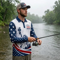 USA 250 Anniversary Statue of Liberty Polo Long Sleeve Shirt