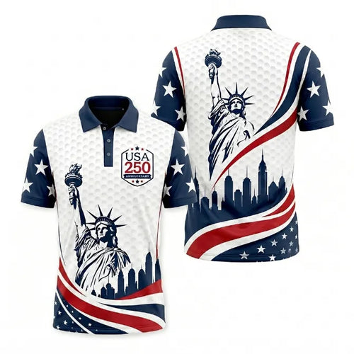 USA 250 Anniversary Statue of Liberty Polo Shirt
