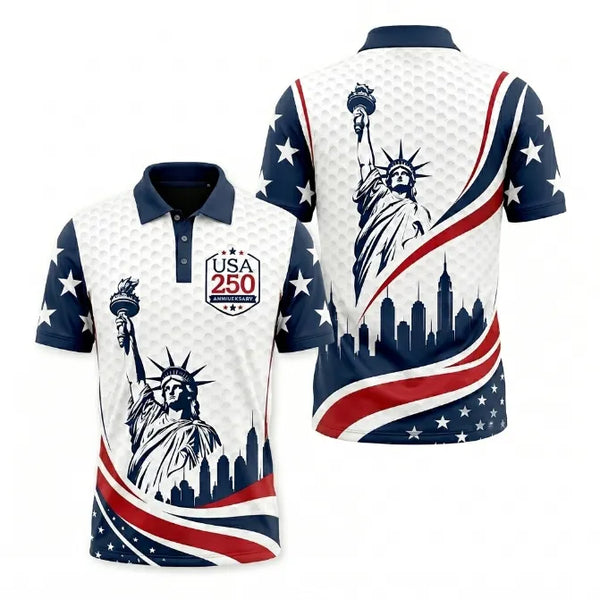 USA 250 Anniversary Statue of Liberty Polo Shirt