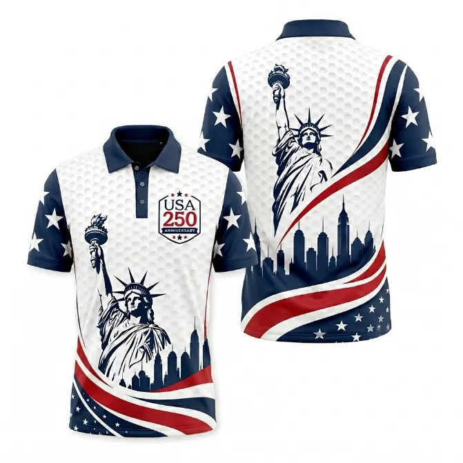 USA 250 Anniversary Statue of Liberty Polo Shirt
