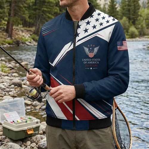 USA 250 Patriotic Eagle Bomber Jacket