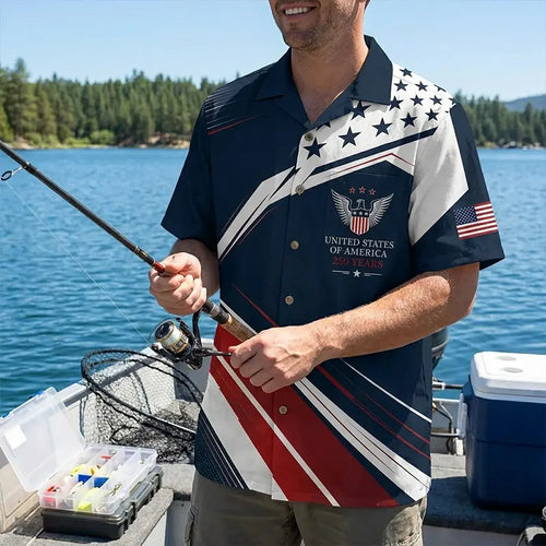 USA 250 Patriotic Eagle Hawaiian Shirt