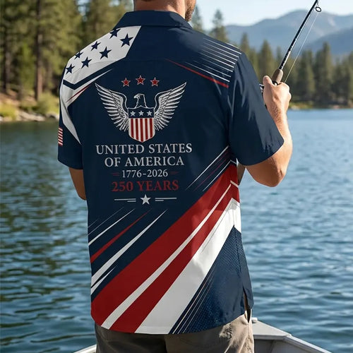 USA 250 Patriotic Eagle Hawaiian Shirt