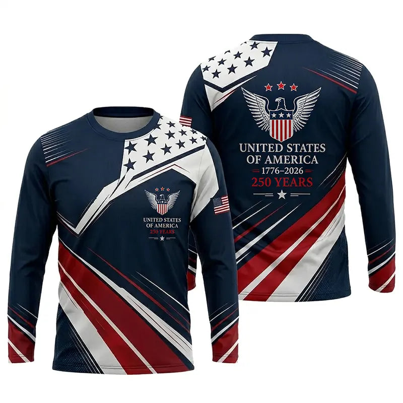 USA 250 Patriotic Eagle Long Sleeve Shirt