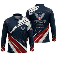 USA 250 Patriotic Eagle Polo Long Sleeve Shirt