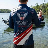 USA 250 Patriotic Eagle Polo Long Sleeve Shirt