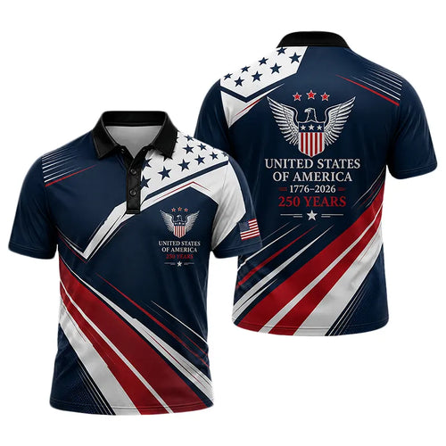 USA 250 Patriotic Eagle Polo Shirt