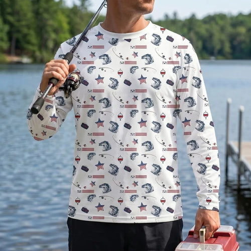 USA 250th Anniversary American Fishing Heritage Long Sleeve Shirt