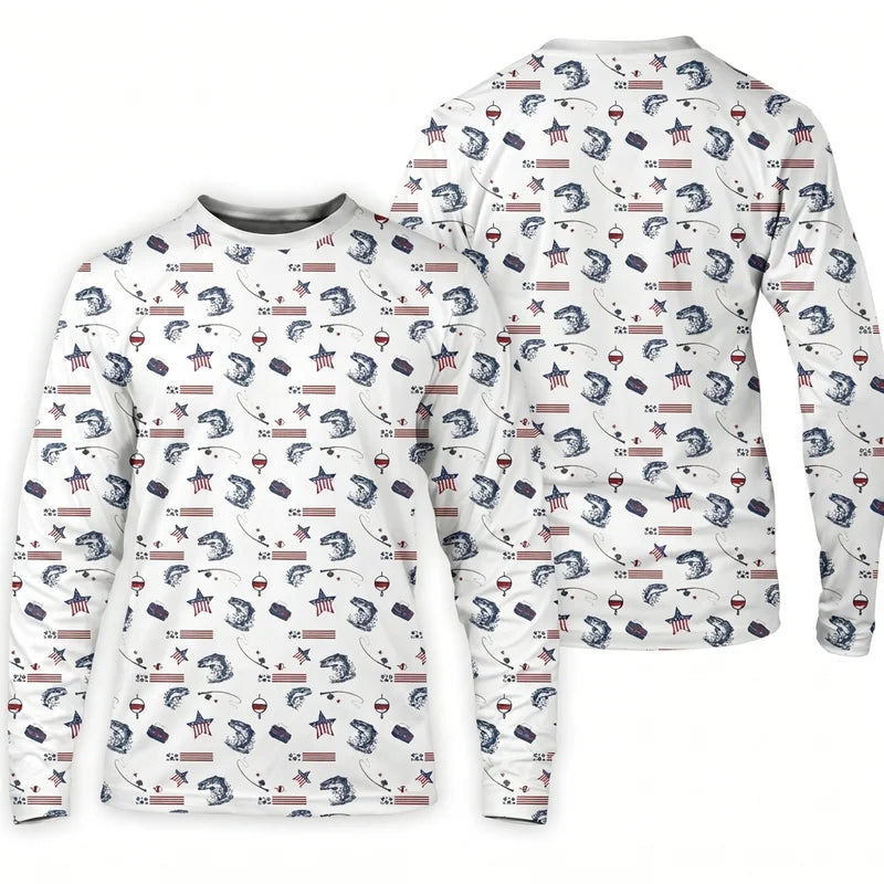 USA 250th Anniversary American Fishing Heritage Long Sleeve Shirt
