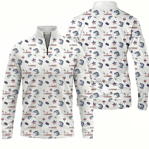 USA 250th Anniversary American Fishing Heritage Polo Long Sleeve Shirt