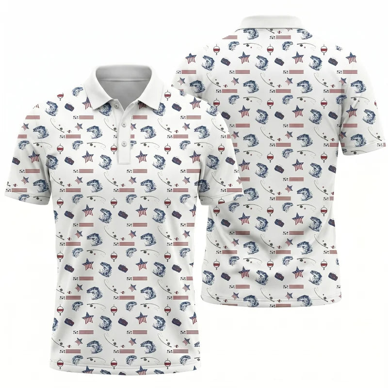 USA 250th Anniversary American Fishing Heritage Polo Shirt