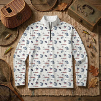 USA 250th Anniversary American Fishing Heritage Zip Long Sleeve Shirt