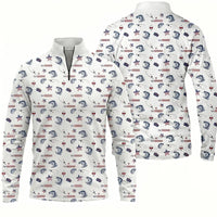 USA 250th Anniversary American Fishing Heritage Zip Long Sleeve Shirt