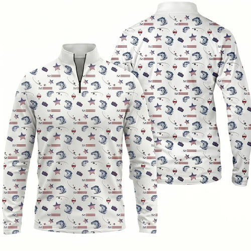 USA 250th Anniversary American Fishing Heritage Zip Long Sleeve Shirt
