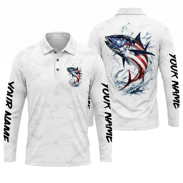 USA 250th Anniversary American Fishing Polo Long Sleeve Shirt 2026