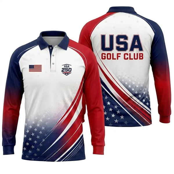 USA Golf Club America 250 Polo Long Sleeve Shirt